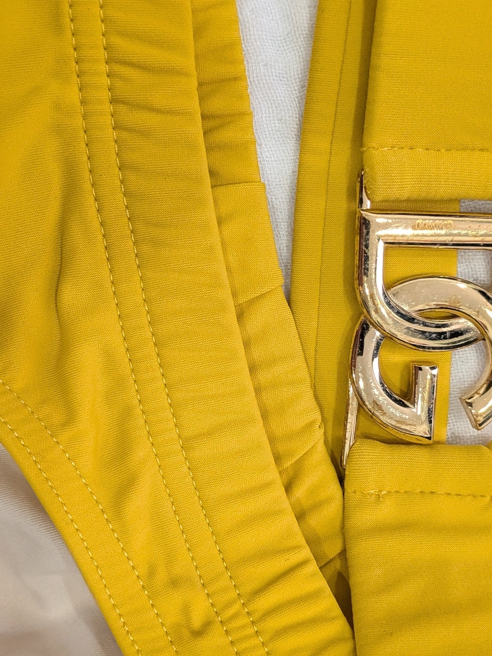 Dolce & Gabanna Yellow Swim with Gold Hardware